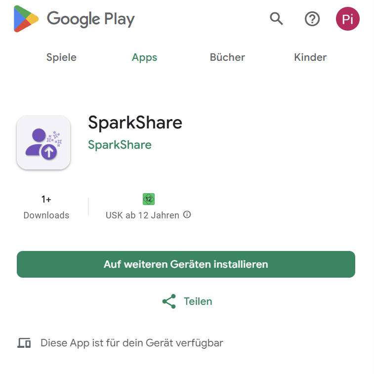 SparkShare Play Store Screenshot