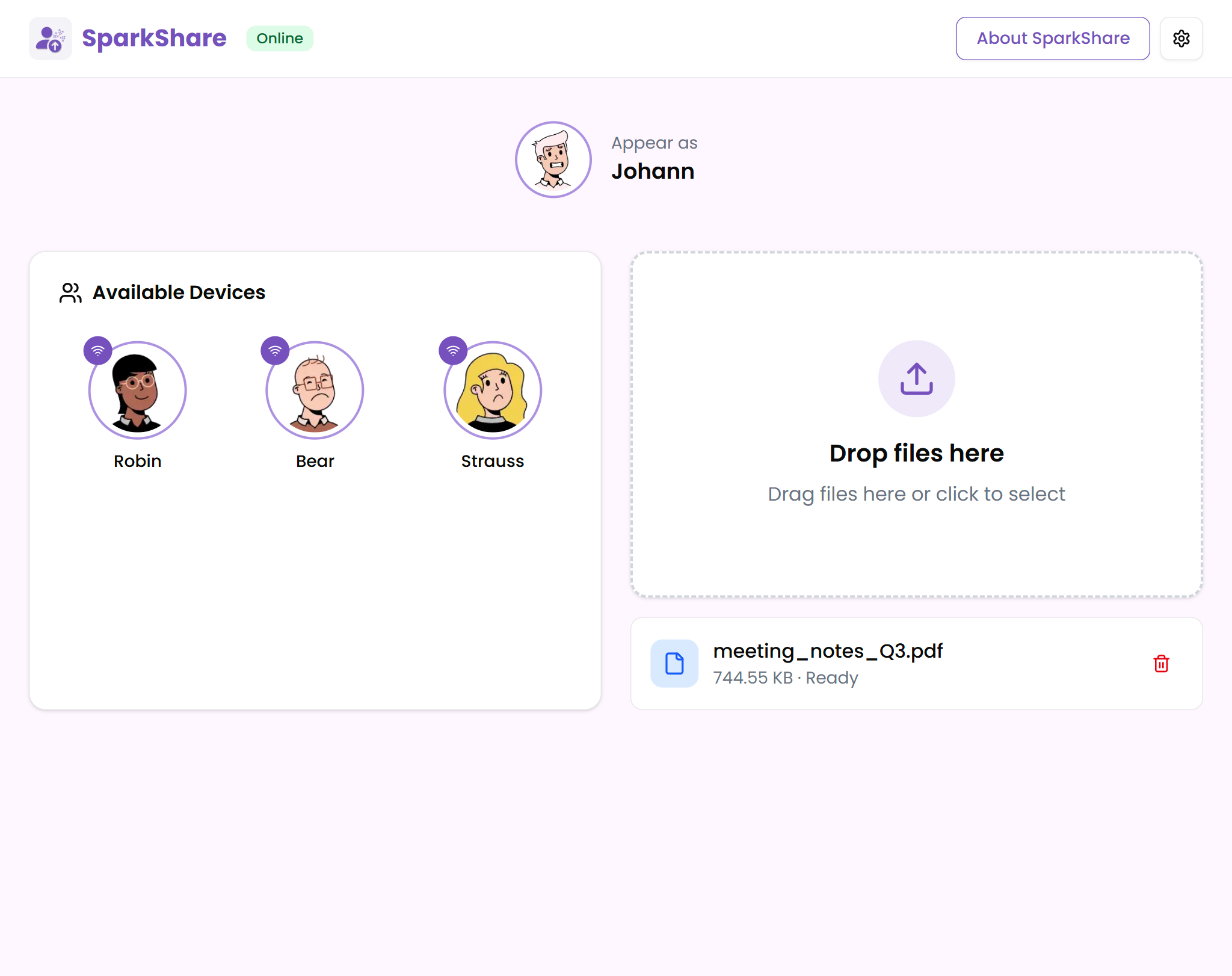 SparkShare App Screenshot